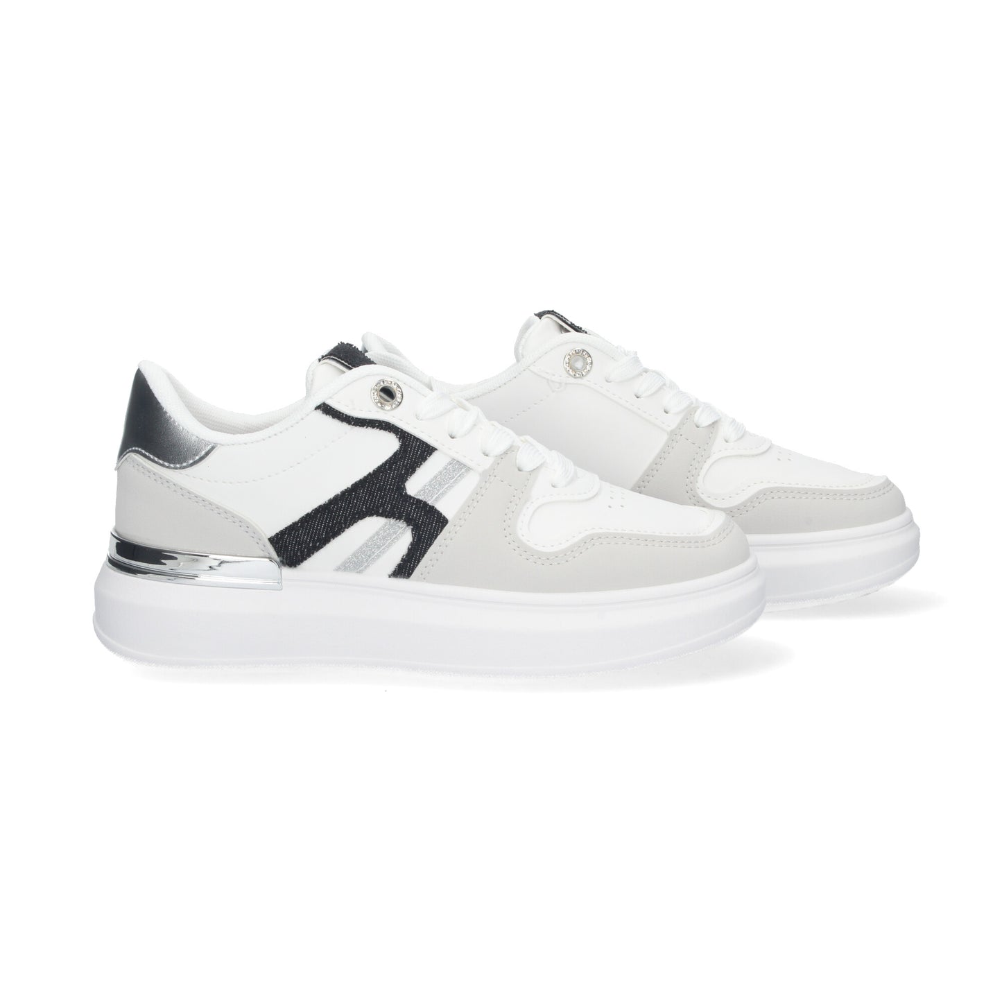 Zapatillas Deportivas Casual de Mujer De plataforma con Detalles Metalizados Cómodas y Elegantes cierre de cordones.
