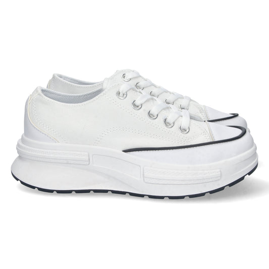 Zapatillas blancas, zapatillas tipo tenis blancas, zapatillas tipo convers blancas,  consigue hasta un 20 % de descuento con los cupones de Let’s Secrets HB-0361-Blanco
