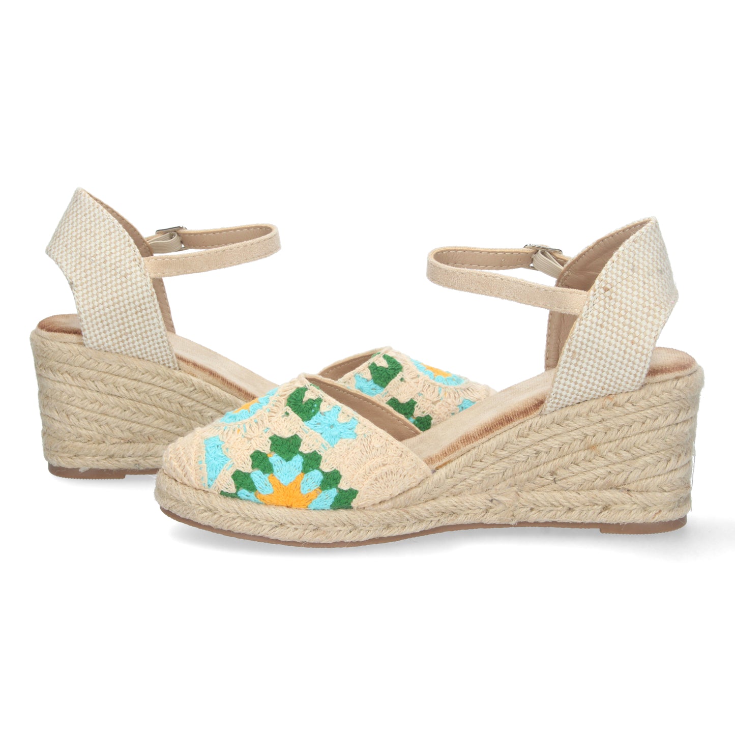 Sandalias de cuña, alpargatas de cuña, sandalias esparteras, sandalias tendencia verano 2023, descubre los cupones descuento de Let’s Secrets JNS-5P101-Beige