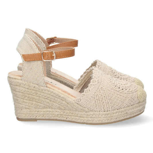 Sandalias con cuña, sandalias tipo alpargatas, alpargatas con cuña de mujer, Sandalias planas de verano 2023 para mujer, sandalias de mujeres, descubre los cupones de Let's SecretsJSZ186-Beige