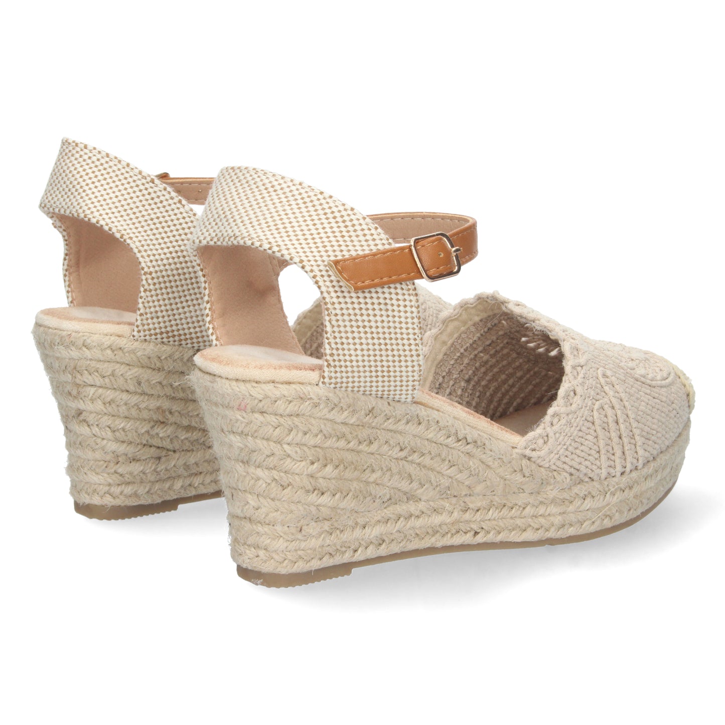 Sandalias con cuña, sandalias tipo alpargatas, alpargatas con cuña de mujer, Sandalias planas de verano 2023 para mujer, sandalias de mujeres, descubre los cupones de Let's SecretsJSZ186-Beige