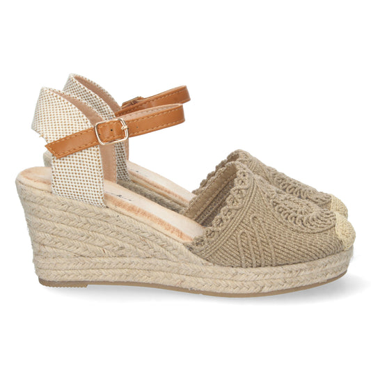 Sandalias color kaki, alpargatas con cuña de mujer, sandalias de verano, Sandalias planas de verano 2023 para mujer, sandalias de mujeres, descubre los cupones de Let's SecretsJSZ186-Kaki