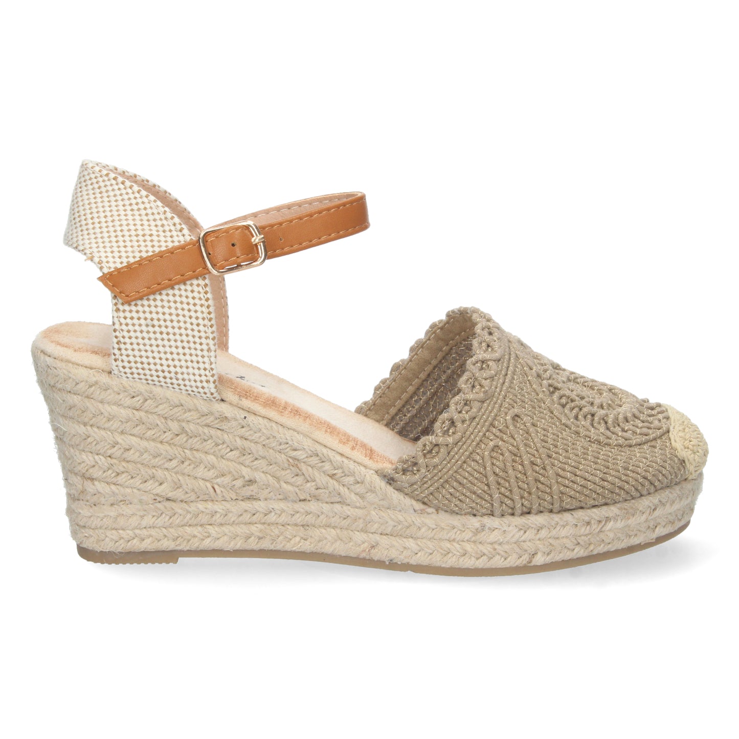 Sandalias color kaki, alpargatas con cuña de mujer, sandalias de verano, Sandalias planas de verano 2023 para mujer, sandalias de mujeres, descubre los cupones de Let's SecretsJSZ186-Kaki