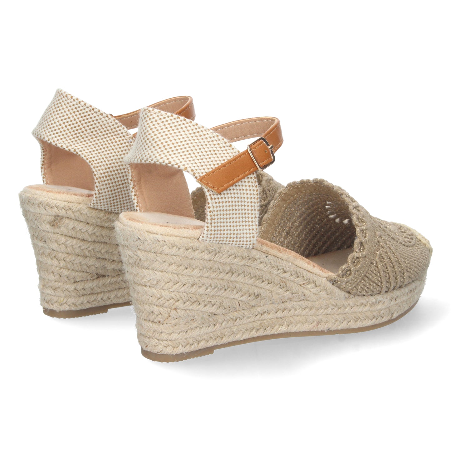Sandalias color kaki, alpargatas con cuña de mujer, sandalias de verano, Sandalias planas de verano 2023 para mujer, sandalias de mujeres, descubre los cupones de Let's SecretsJSZ186-Kaki