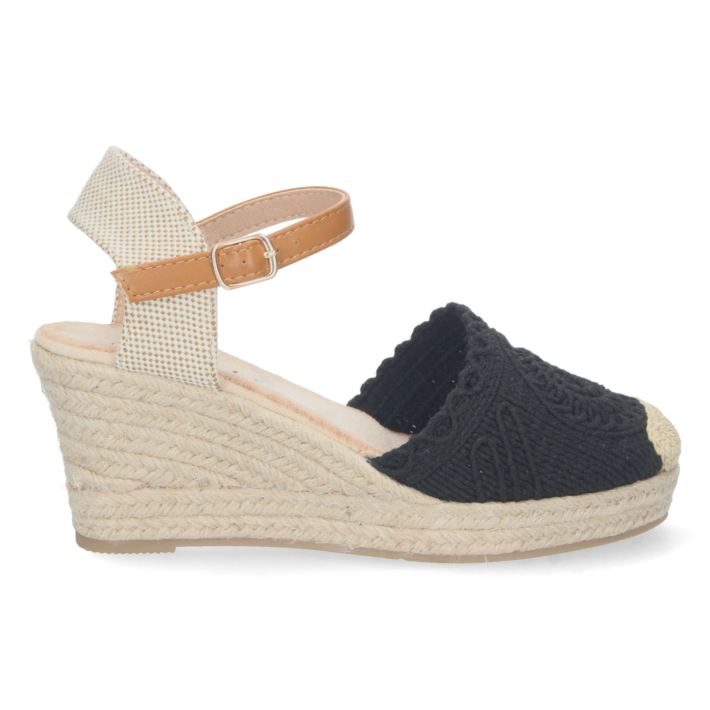 Sandalias con cuña para mujer, alpargatas con cuña negras, alpargatas negras, sandalias negras, Sandalias planas de verano 2023 para mujer, sandalias de mujeres, descubre los cupones de Let's SecretsJSZ186-Negro