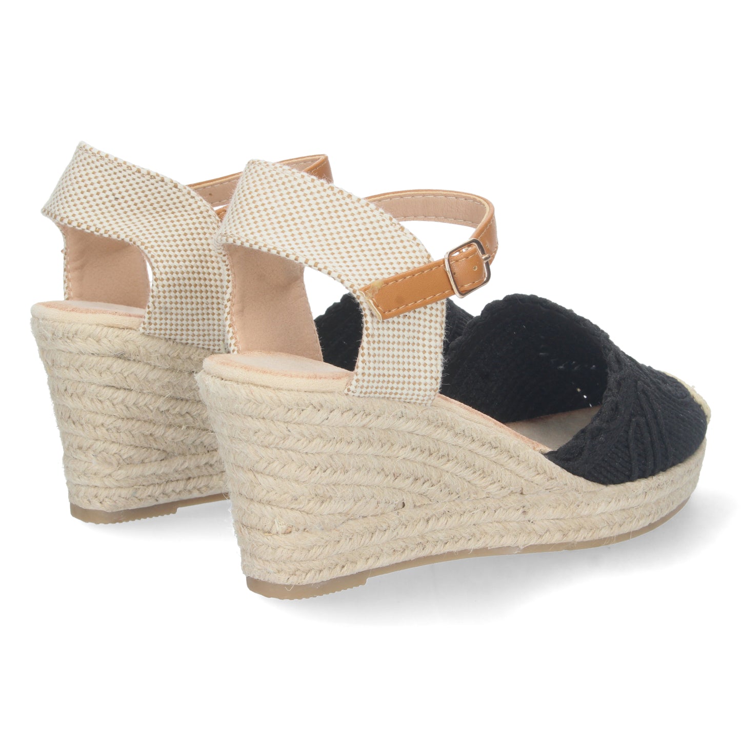 Sandalias con cuña para mujer, alpargatas con cuña negras, alpargatas negras, sandalias negras, Sandalias planas de verano 2023 para mujer, sandalias de mujeres, descubre los cupones de Let's SecretsJSZ186-Negro