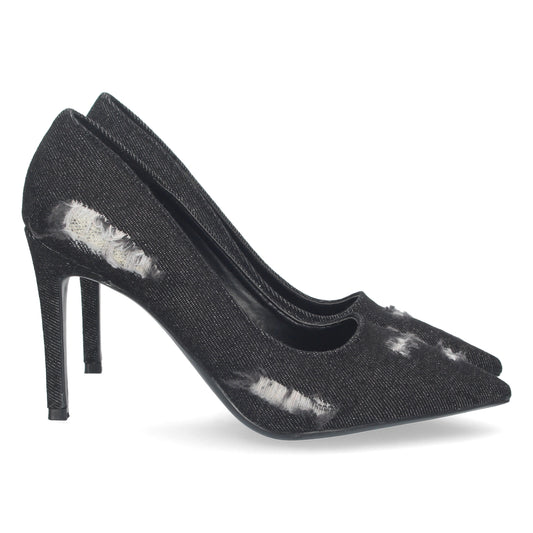 Zapato de Salón Stilettos para Mujer con Tacón Cómodo de Punta Fina Estampado Roto sin Cierre Ajustado al Pie