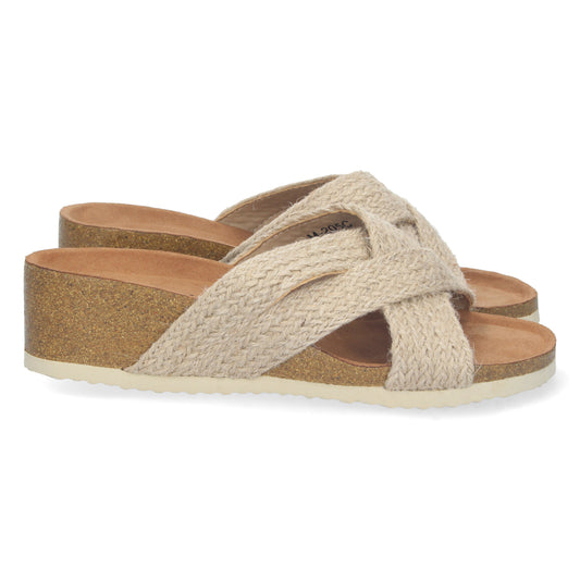 Chanclas de mujer, sandalias tipo chancla, sandalias planas, descubre los cupones de Let's Secrets M-205-Beige