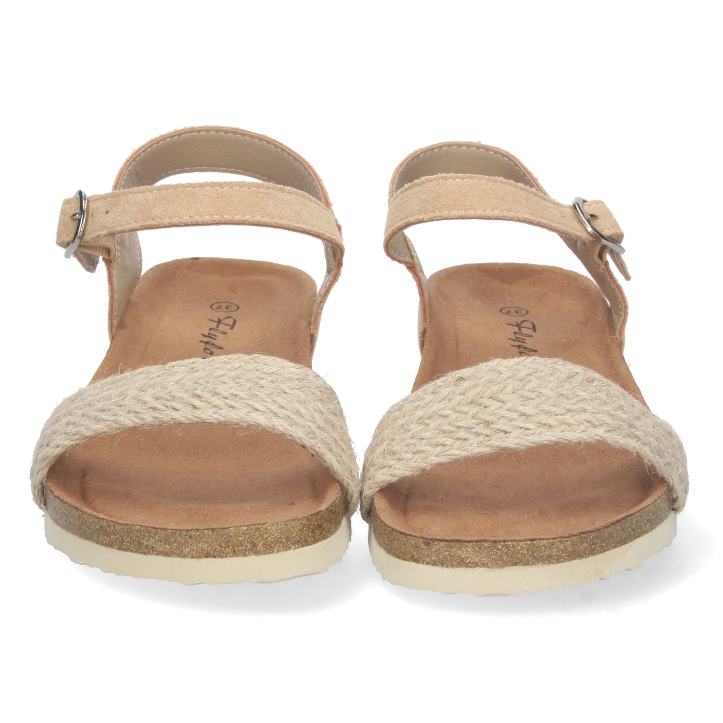 Sandalias planas, sandalias atadas planas, sandalias abiertas con cuña, sandalias tendencia verano 2023, consigue hasta un 20 % de descuento con los cupones de Let’s Secrets M-212-Beige