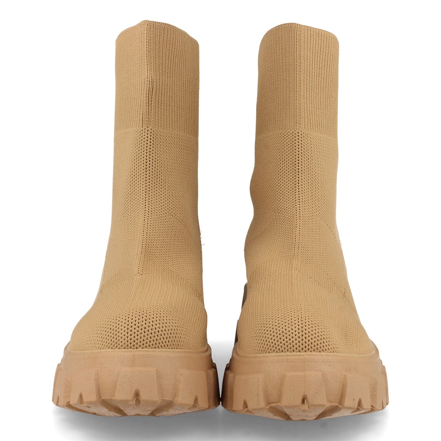 Botín de Mujer con Plataforma Suela Dentada Material Elástico y Cierre de Ajuste Otoño Invierno