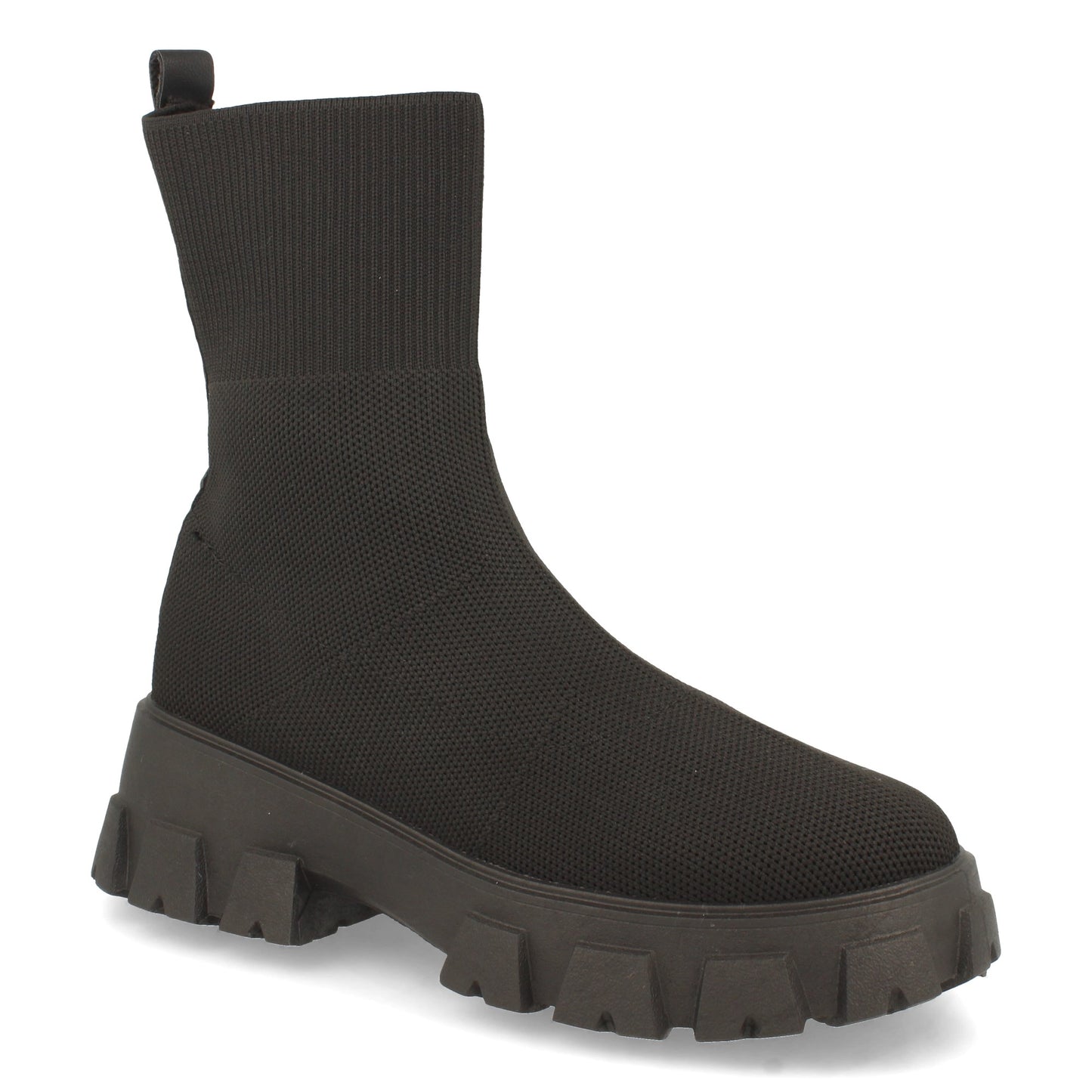 Botín de Mujer con Plataforma Suela Dentada Material Elástico y Cierre de Ajuste Otoño Invierno