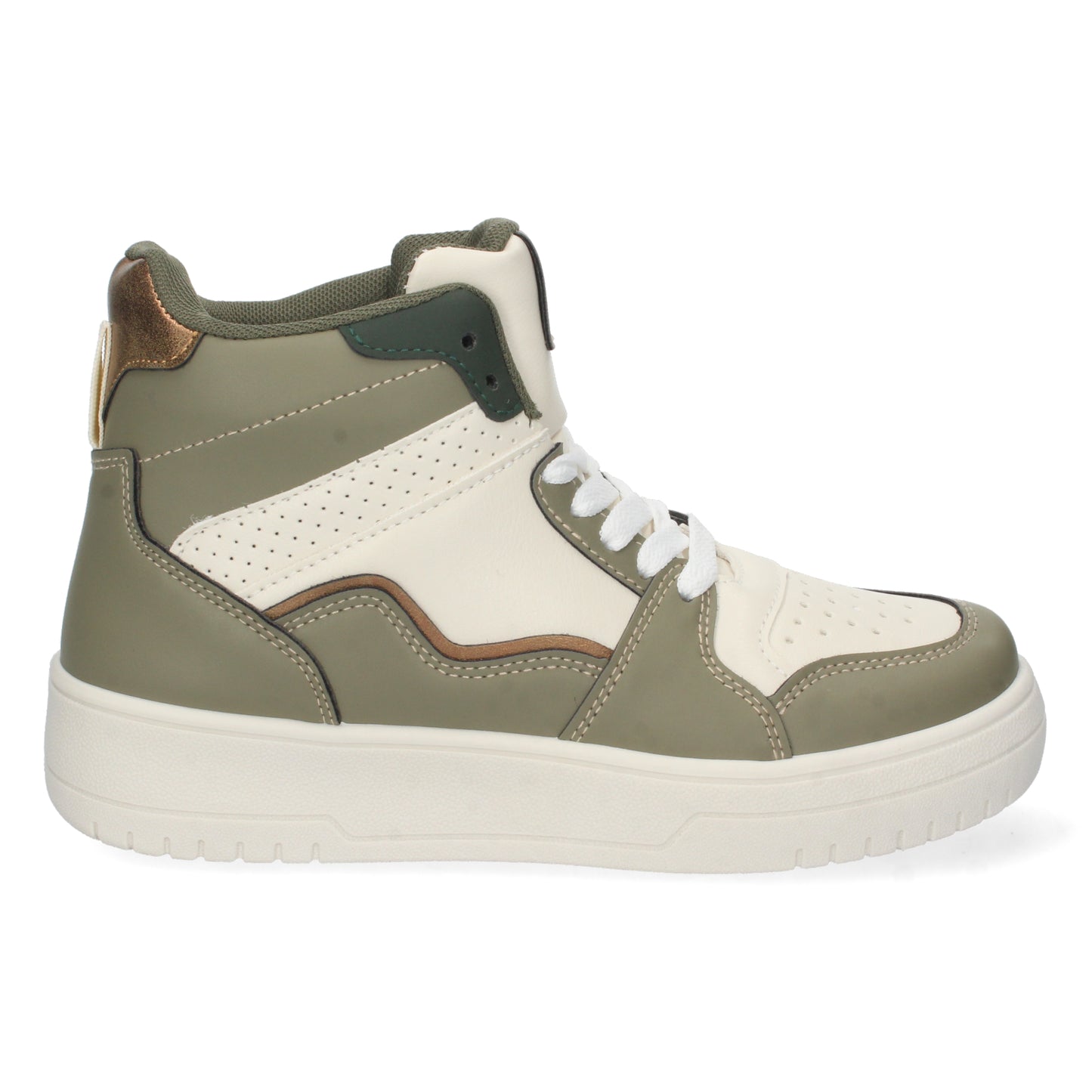 Zapatilla Abotinada para Mujer Moda Casual con Perforado en la Punta y Cierre de Cordones Primavera Verano