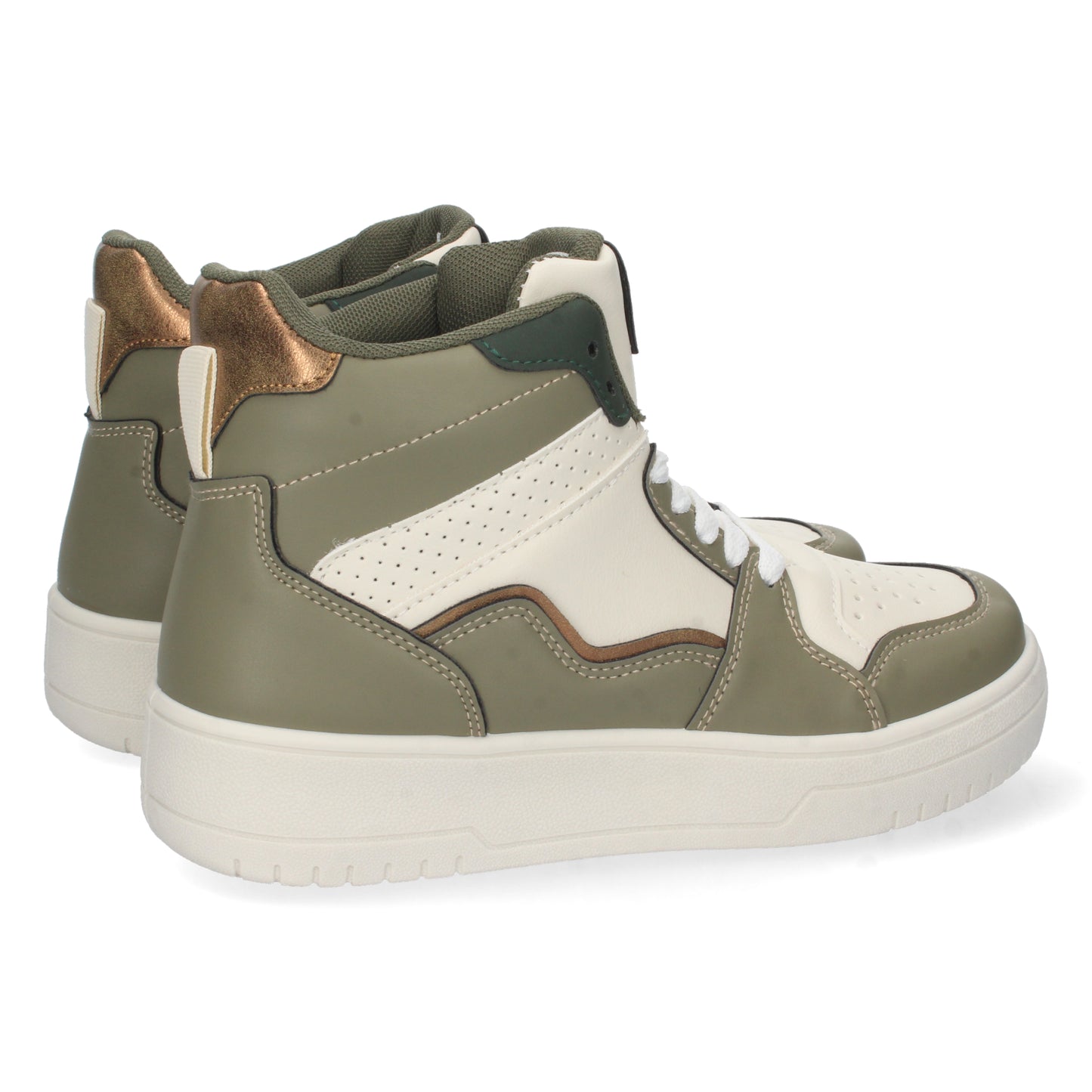 Zapatilla Abotinada para Mujer Moda Casual con Perforado en la Punta y Cierre de Cordones Primavera Verano