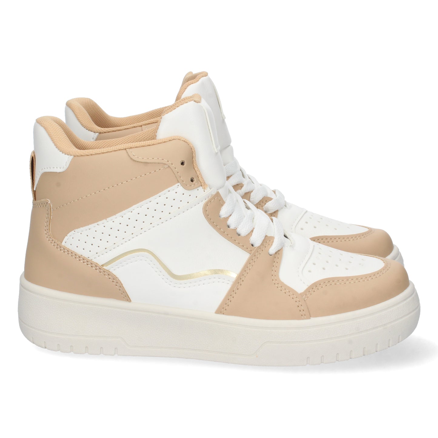 Zapatilla Abotinada para Mujer Moda Casual con Perforado en la Punta y Cierre de Cordones Primavera Verano