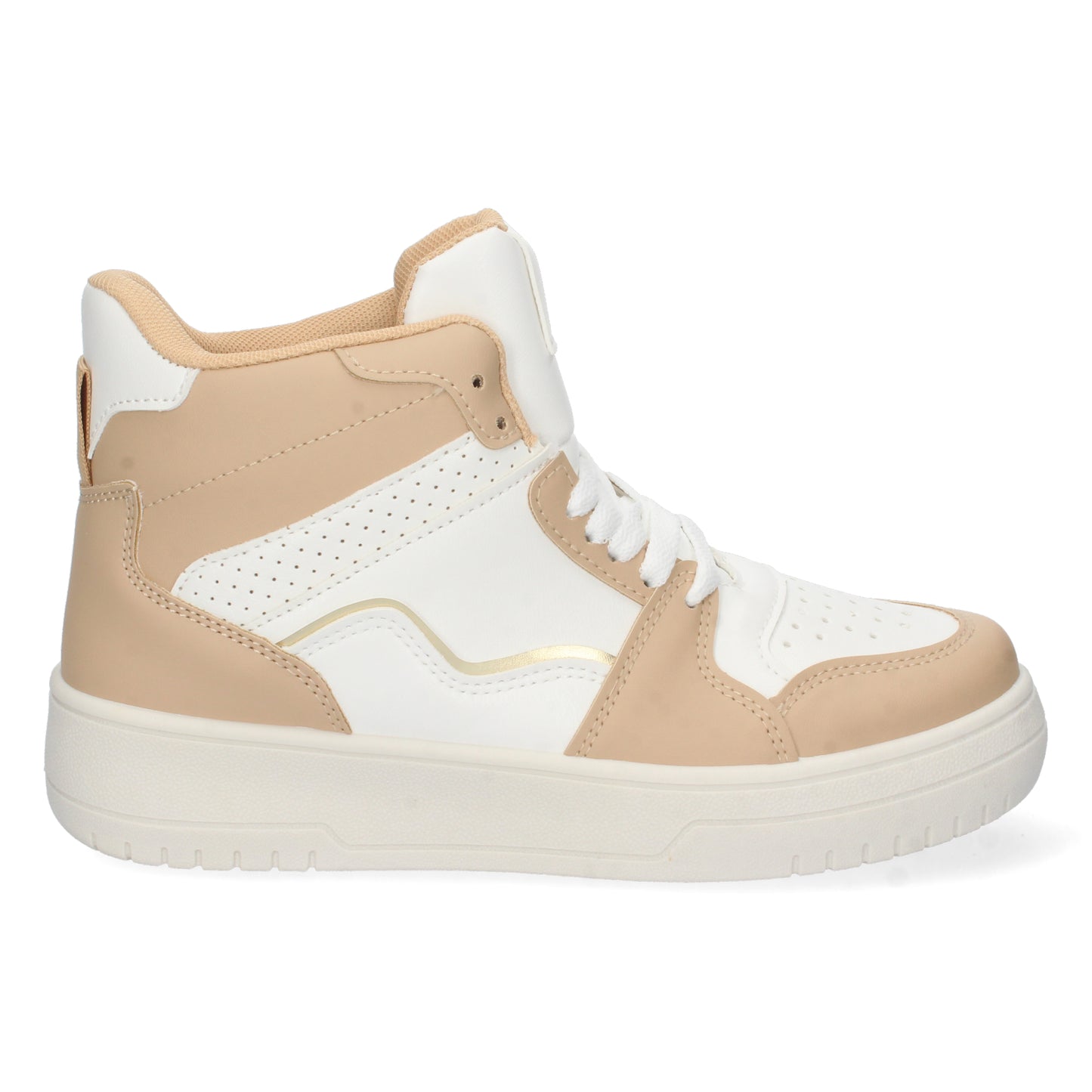 Zapatilla Abotinada para Mujer Moda Casual con Perforado en la Punta y Cierre de Cordones Primavera Verano
