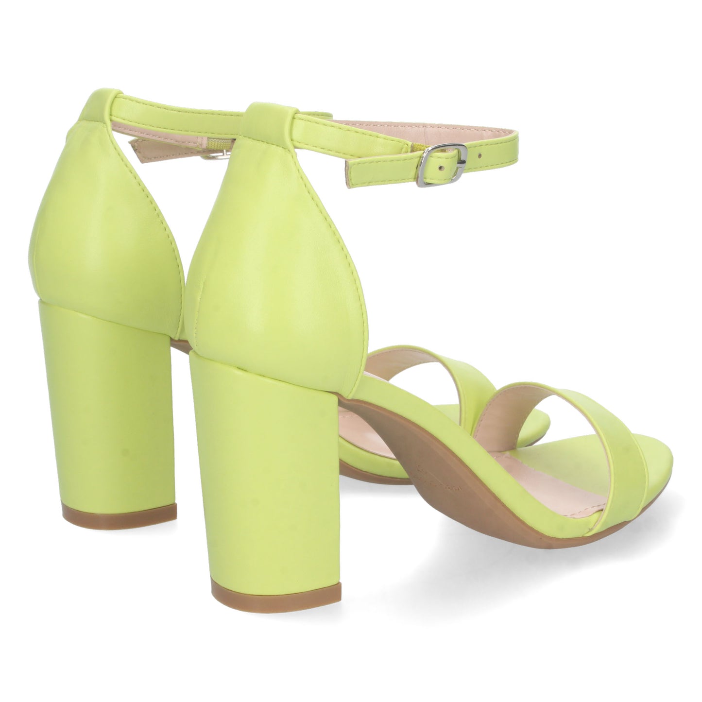 Zapatos de tacón bajo, zapatos de tacón atados al tobillo, zapatos de tacón con pala abierta, descubre los cupones descuento de Let’s Secrets P-6398-Amarillo