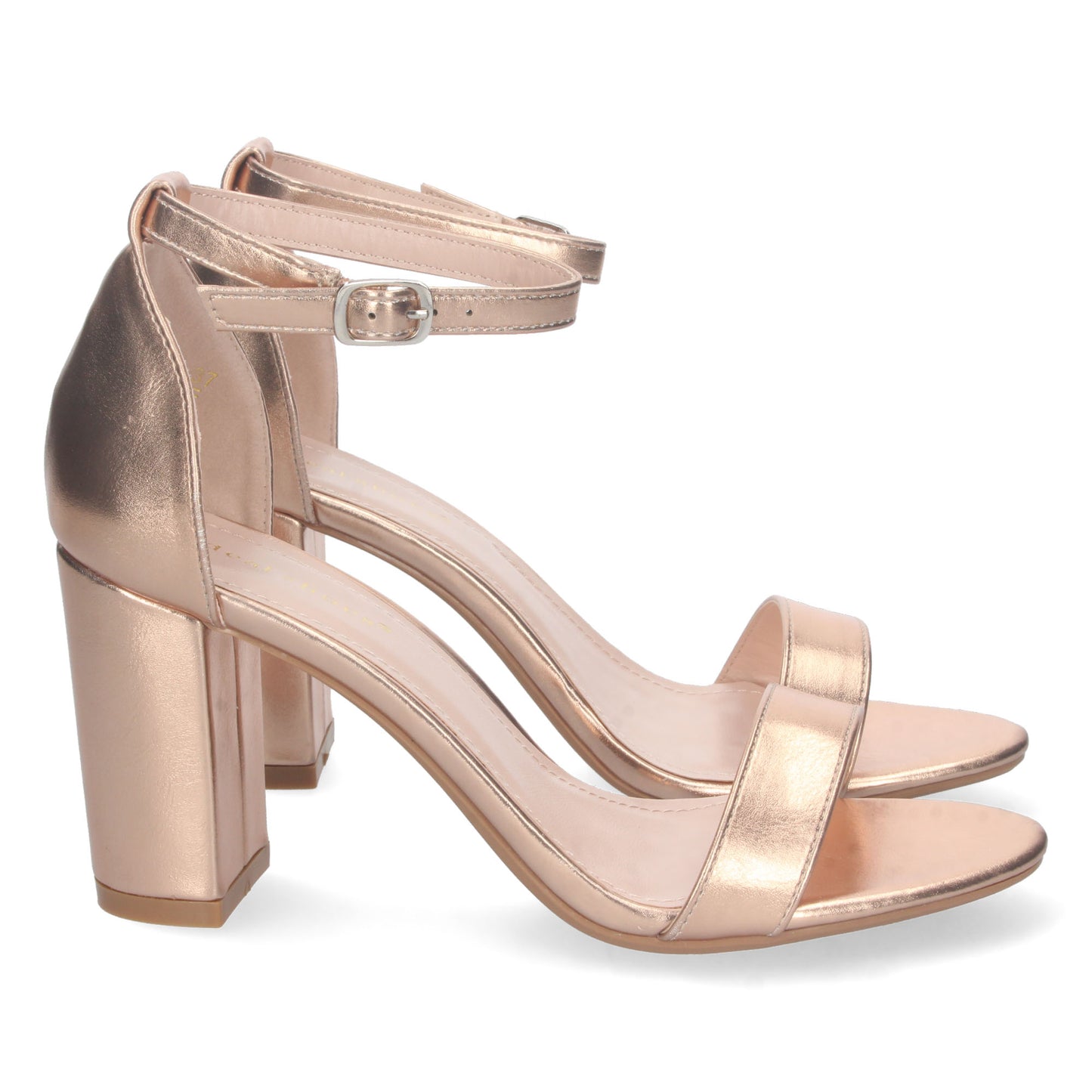 Zapatos de tacón bajo, zapatos de tacón atados al tobillo, zapatos de tacón con pala abierta, descubre los cupones descuento de Let’s Secrets P-6398-Champan