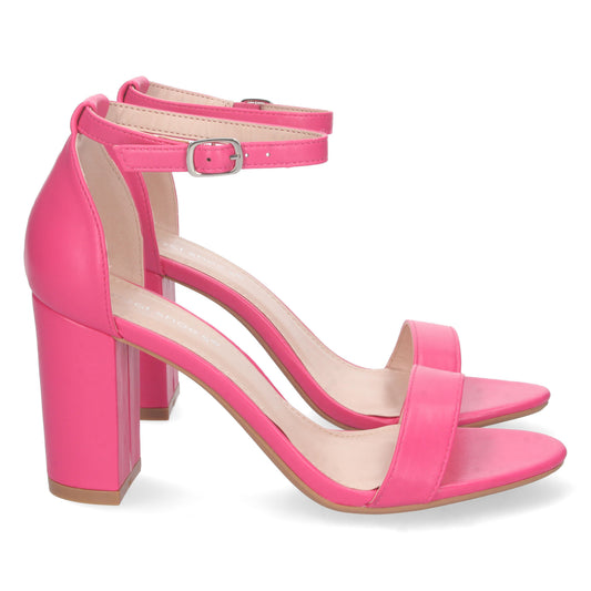 Zapatos de tacón, zapatos de tacón atados al tobillo, zapatos de tacón con pala abierta, descubre los cupones descuento de Let’s Secrets P-6398-Fucsia
