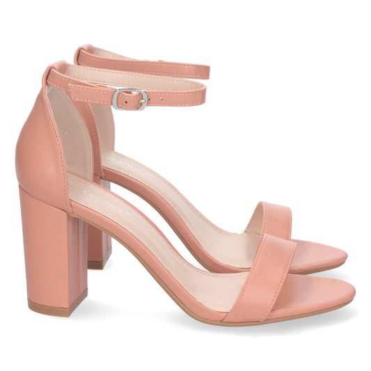 Zapatos de tacón bajo, zapatos de tacón atados al tobillo, zapatos de tacón con pala abierta, descubre los cupones descuento de Let’s Secrets P-6398-Terra