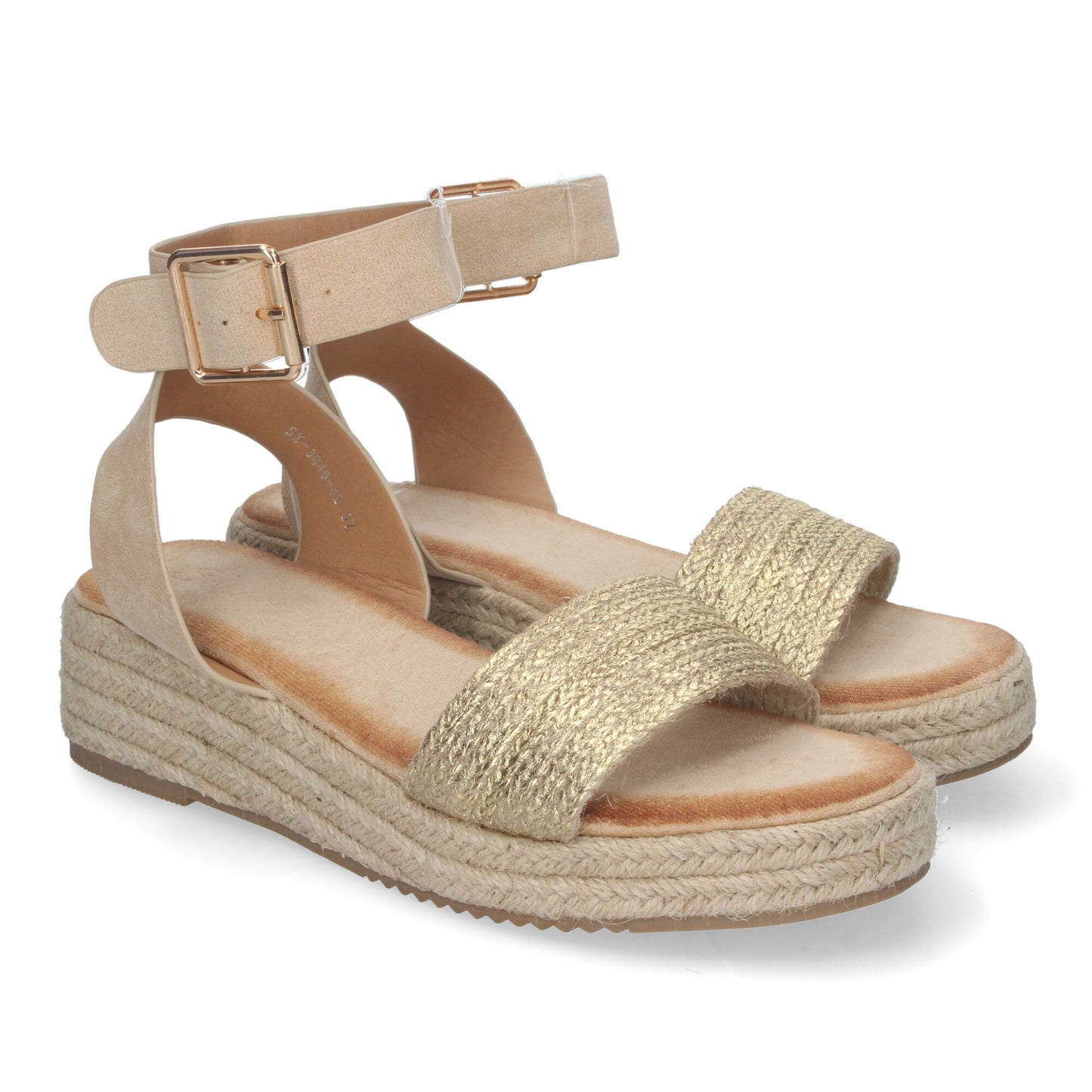 Sandalias de Yute para Mujer Elegantes y Cómodas con Tiras Brillantes en la Pala Hebilla Ajustable al Tobillo Perfectas para cualquier Ocasión.