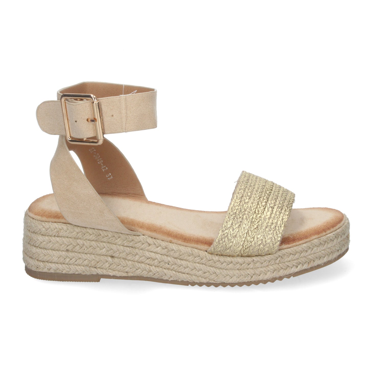 Sandalias de Yute para Mujer Elegantes y Cómodas con Tiras Brillantes en la Pala Hebilla Ajustable al Tobillo Perfectas para cualquier Ocasión.