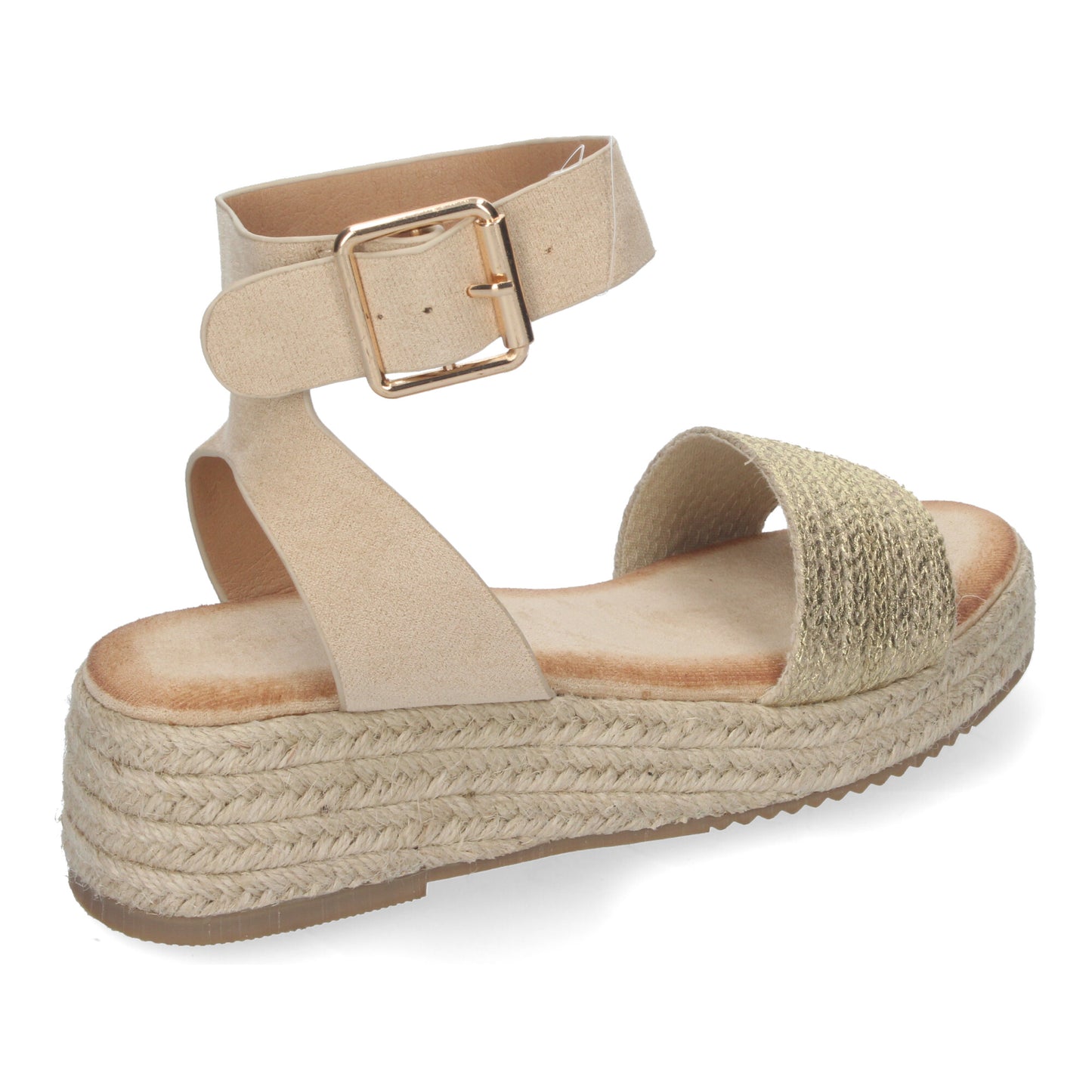 Sandalias de Yute para Mujer Elegantes y Cómodas con Tiras Brillantes en la Pala Hebilla Ajustable al Tobillo Perfectas para cualquier Ocasión.