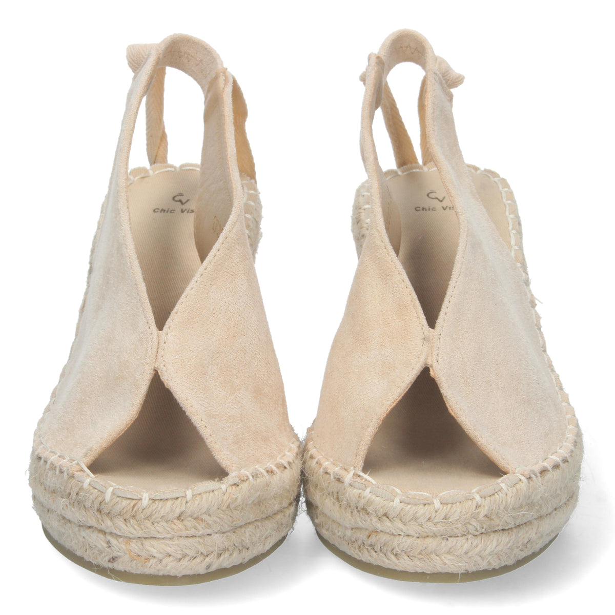 Sandalia de Cuña para Mujer Cómoda Forrada de Yute con Talón y Empeine Abierto Cierre de Cordones Primavera Verano