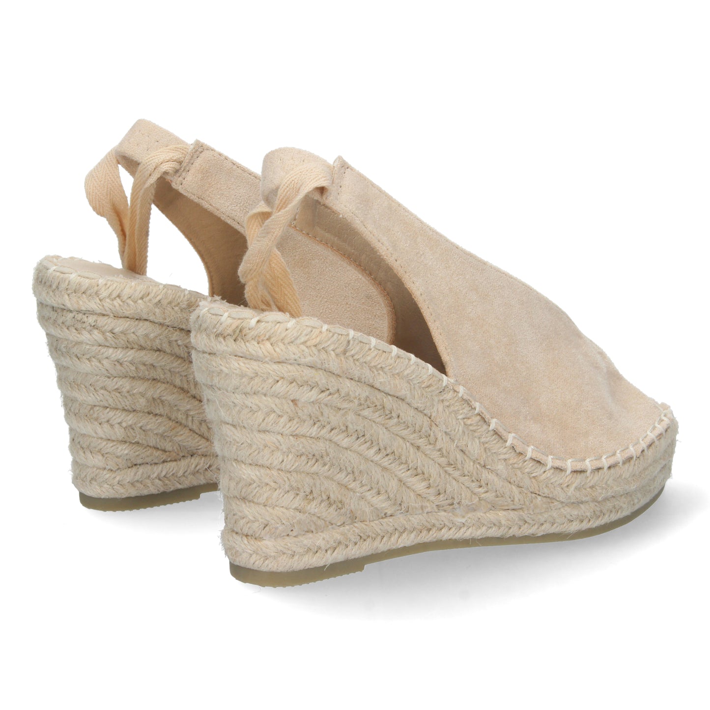 Sandalia de Cuña para Mujer Cómoda Forrada de Yute con Talón y Empeine Abierto Cierre de Cordones Primavera Verano