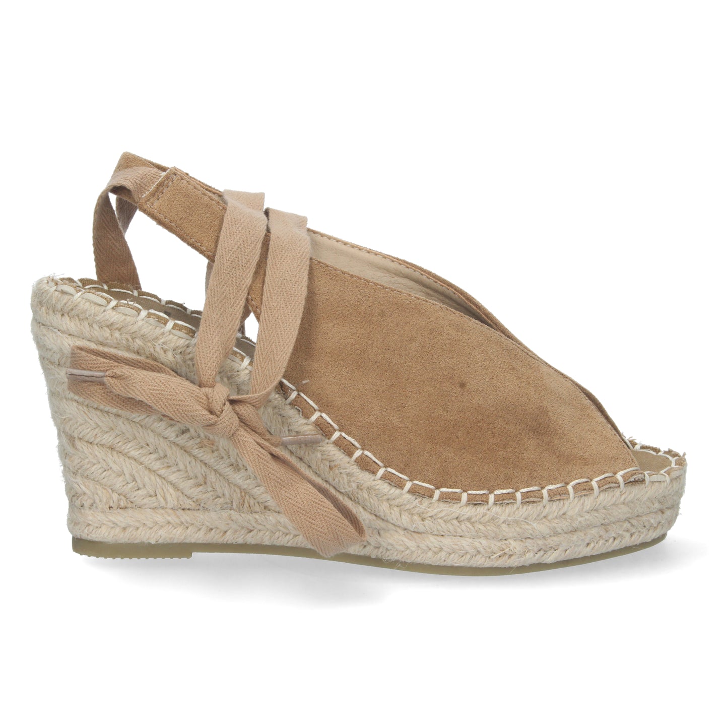 Sandalia de Cuña para Mujer Cómoda Forrada de Yute con Talón y Empeine Abierto Cierre de Cordones Primavera Verano