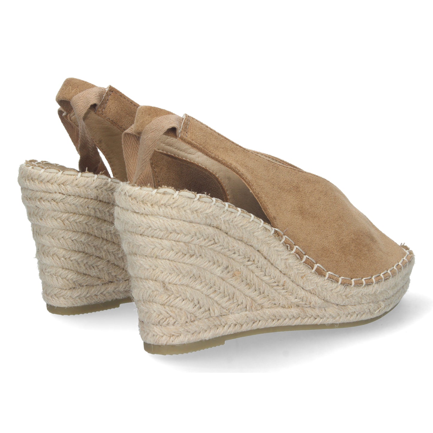 Sandalia de Cuña para Mujer Cómoda Forrada de Yute con Talón y Empeine Abierto Cierre de Cordones Primavera Verano