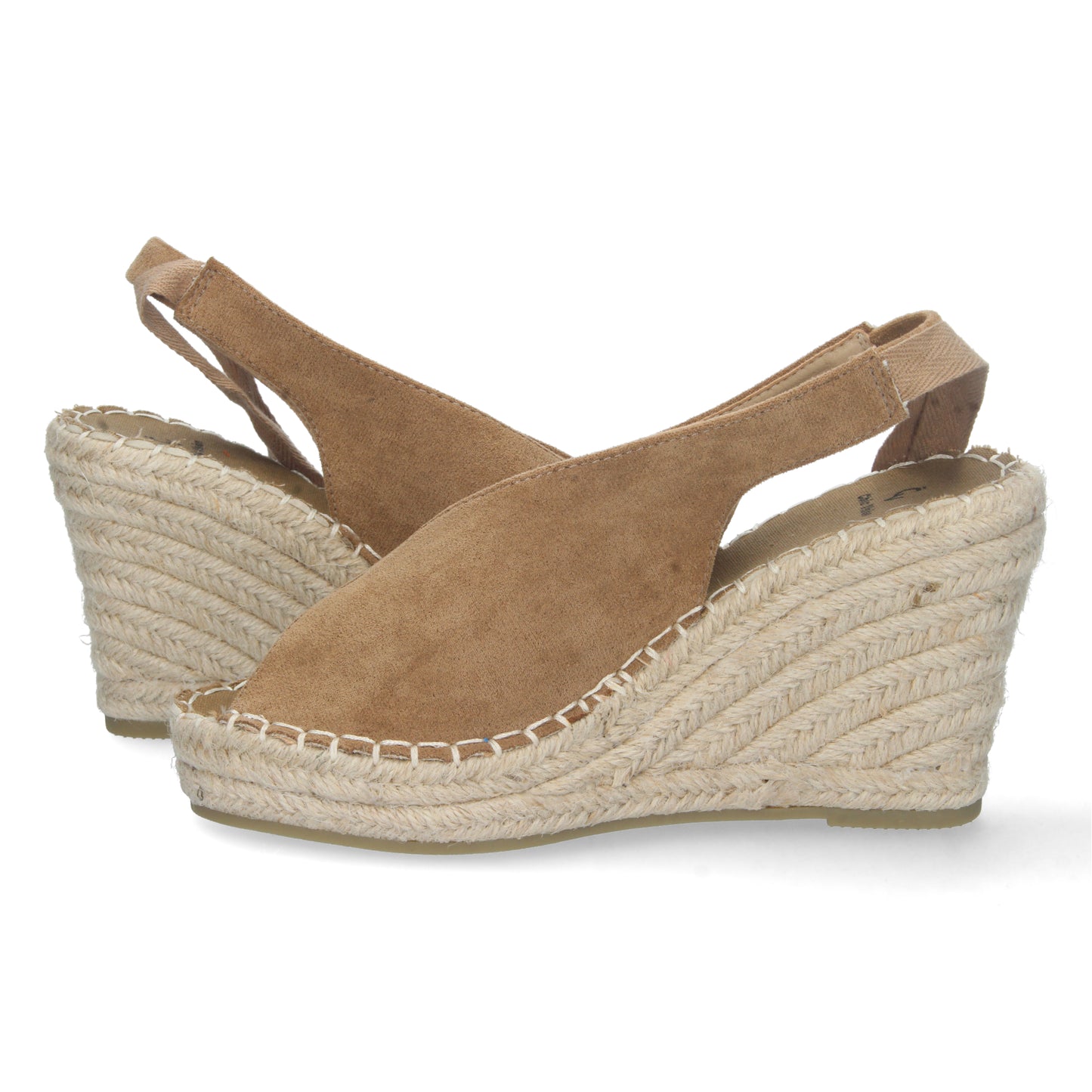 Sandalia de Cuña para Mujer Cómoda Forrada de Yute con Talón y Empeine Abierto Cierre de Cordones Primavera Verano