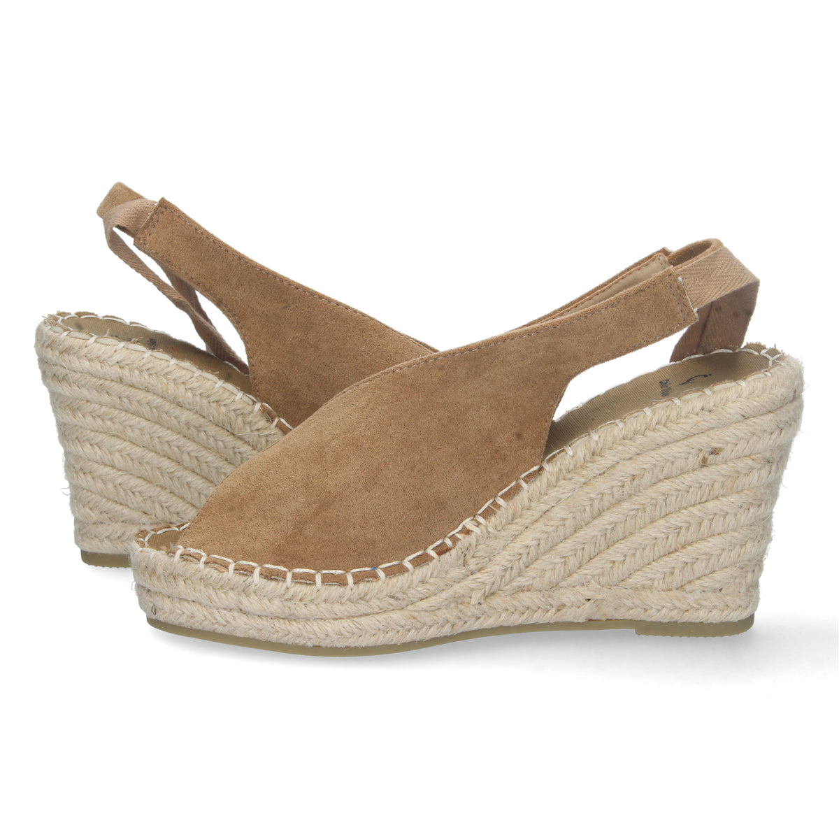 Sandalia de Cuña para Mujer Cómoda Forrada de Yute con Talón y Empeine Abierto Cierre de Cordones Primavera Verano