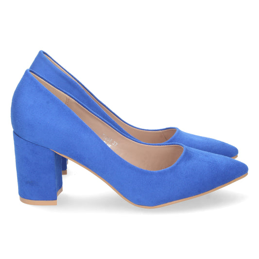 Zapatos de tacón medio para mujer, zapatos cerrados de tacón, descubre los descuentos de Let’s Secrets TY205-Azul