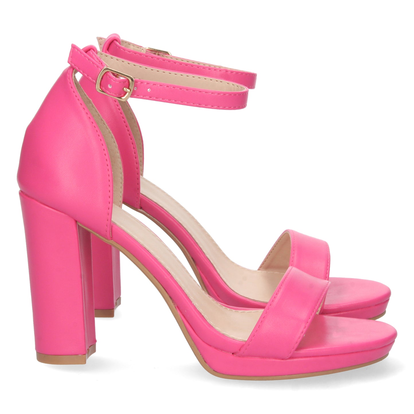 Sandalia de Tacón para Mujer Estilo Ankle Strap Pala Simple y Cierre de Hebilla Primavera Verano