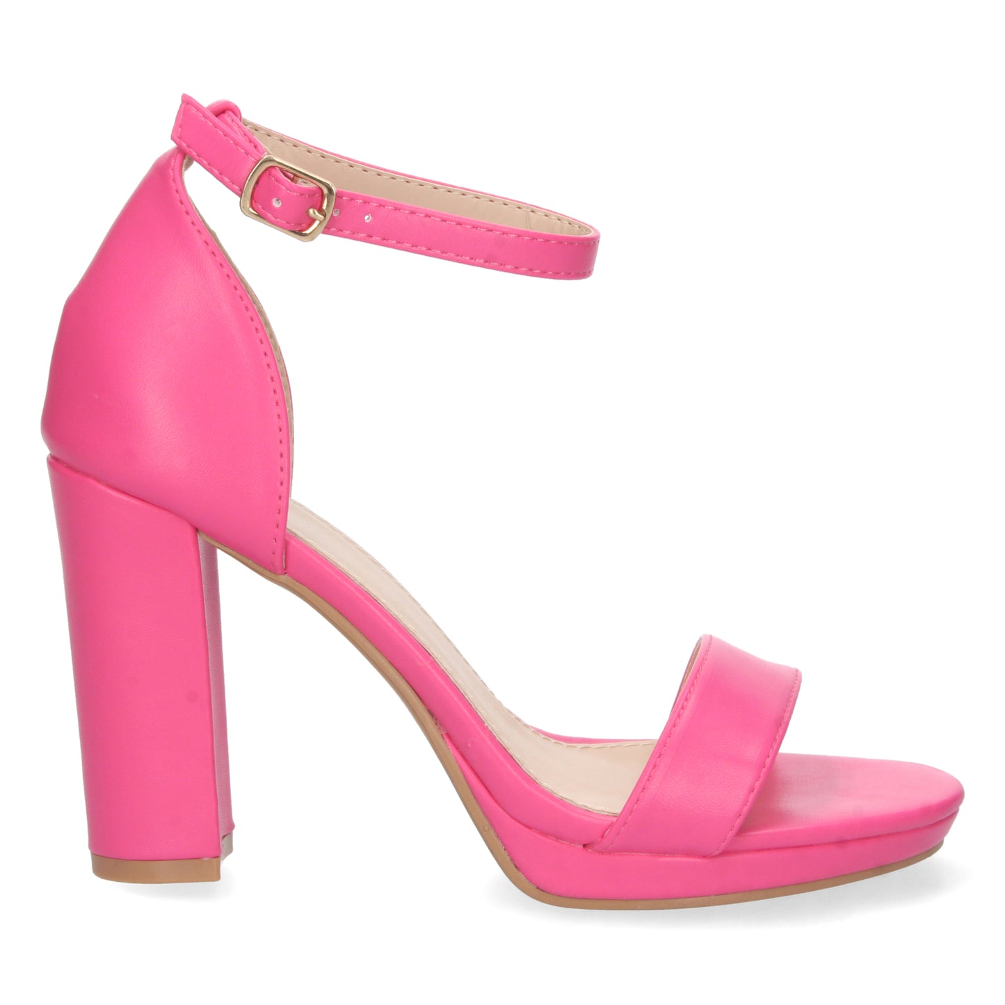 Sandalia de Tacón para Mujer Estilo Ankle Strap Pala Simple y Cierre de Hebilla Primavera Verano