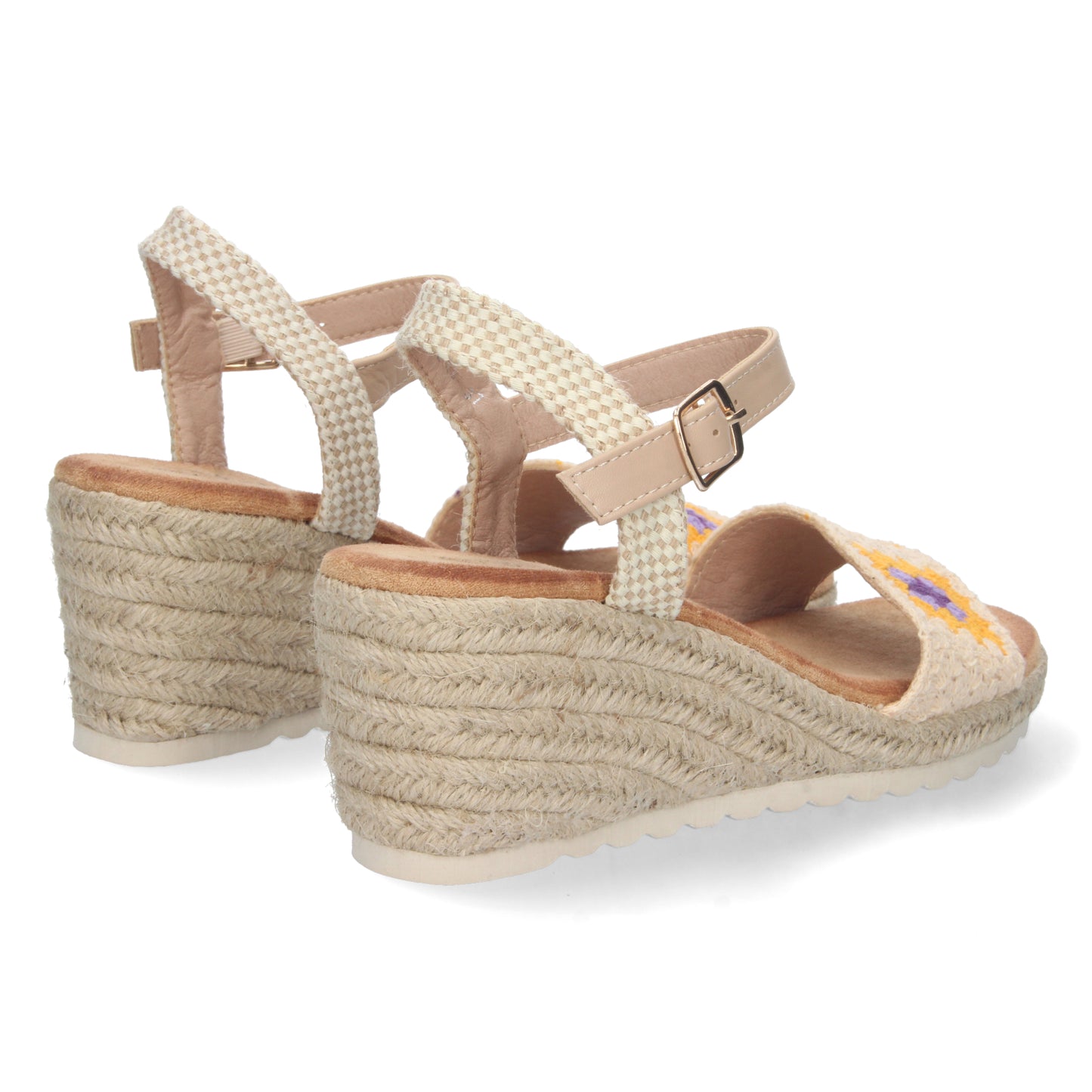 Sandalias de cuña, alpargatas de cuña, sandalias esparteras, sandalias tendencia verano 2023, consigue hasta un 20 % de descuento con los cupones de Let’s Secrets WH-3P7052-Beige