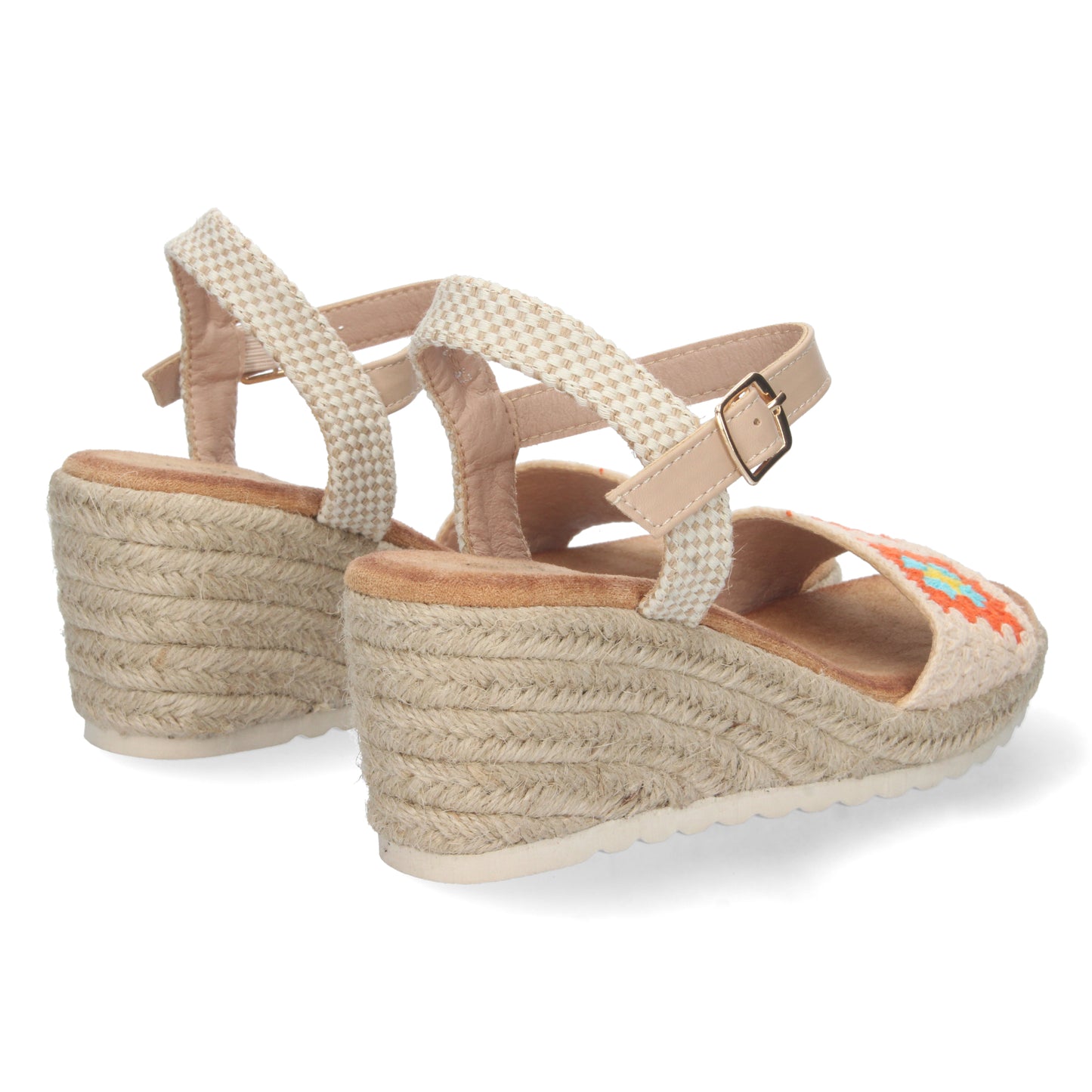 Sandalias de cuña, alpargatas de cuña, sandalias esparteras, sandalias tendencia verano 2023, consigue hasta un 20 % de descuento con los cupones de Let’s Secrets WH-3P7052-Naranja
