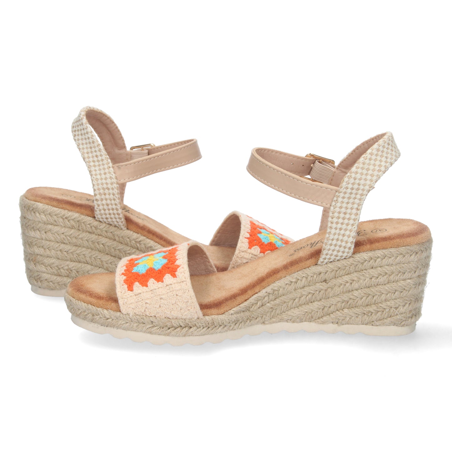 Sandalias de cuña, alpargatas de cuña, sandalias esparteras, sandalias tendencia verano 2023, consigue hasta un 20 % de descuento con los cupones de Let’s Secrets WH-3P7052-Naranja