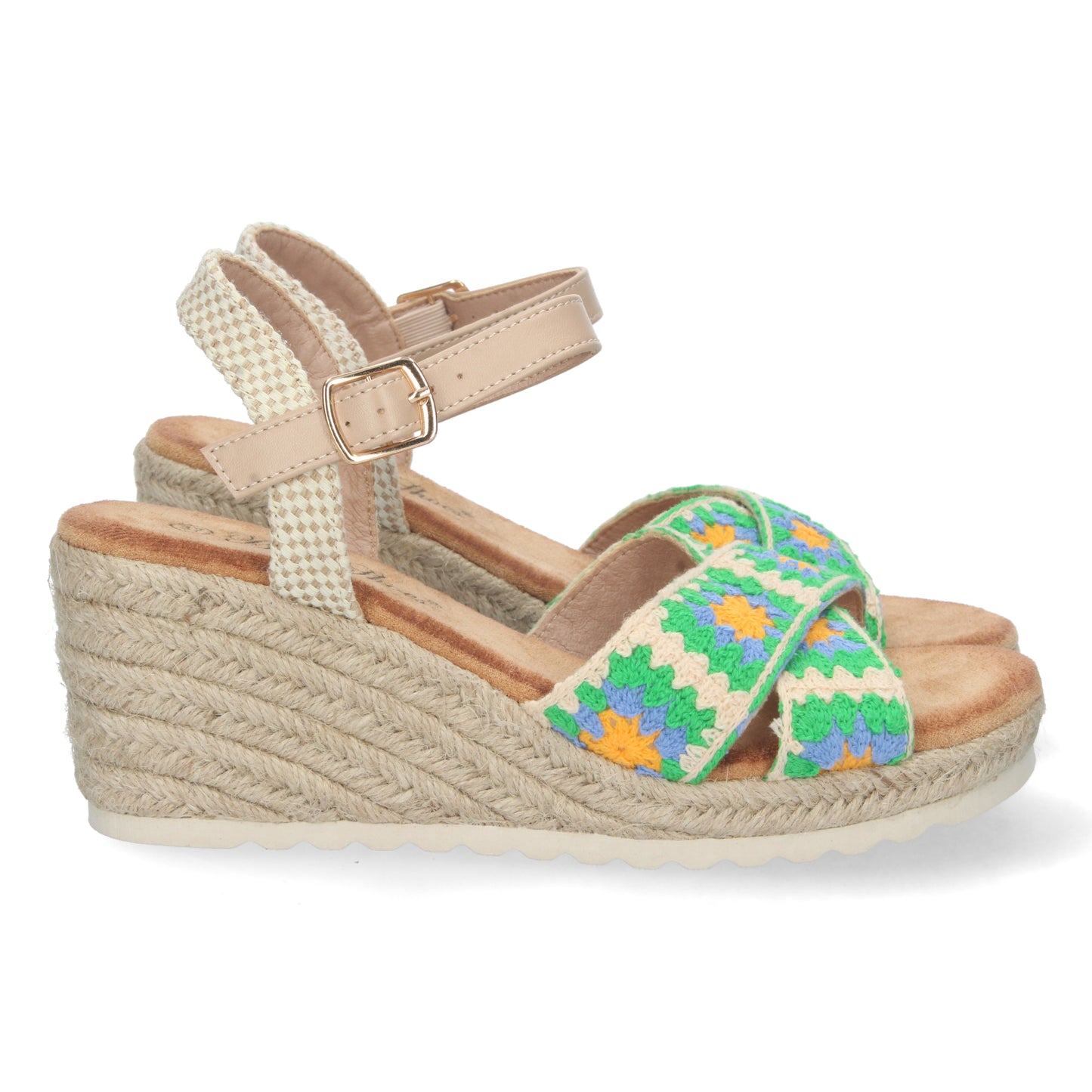 Sandalias de cuña, alpargatas de cuña, sandalias esparteras, sandalias tendencia verano 2023, descubre los cupones descuento de Let’s Secrets WH-3P7056-Verde