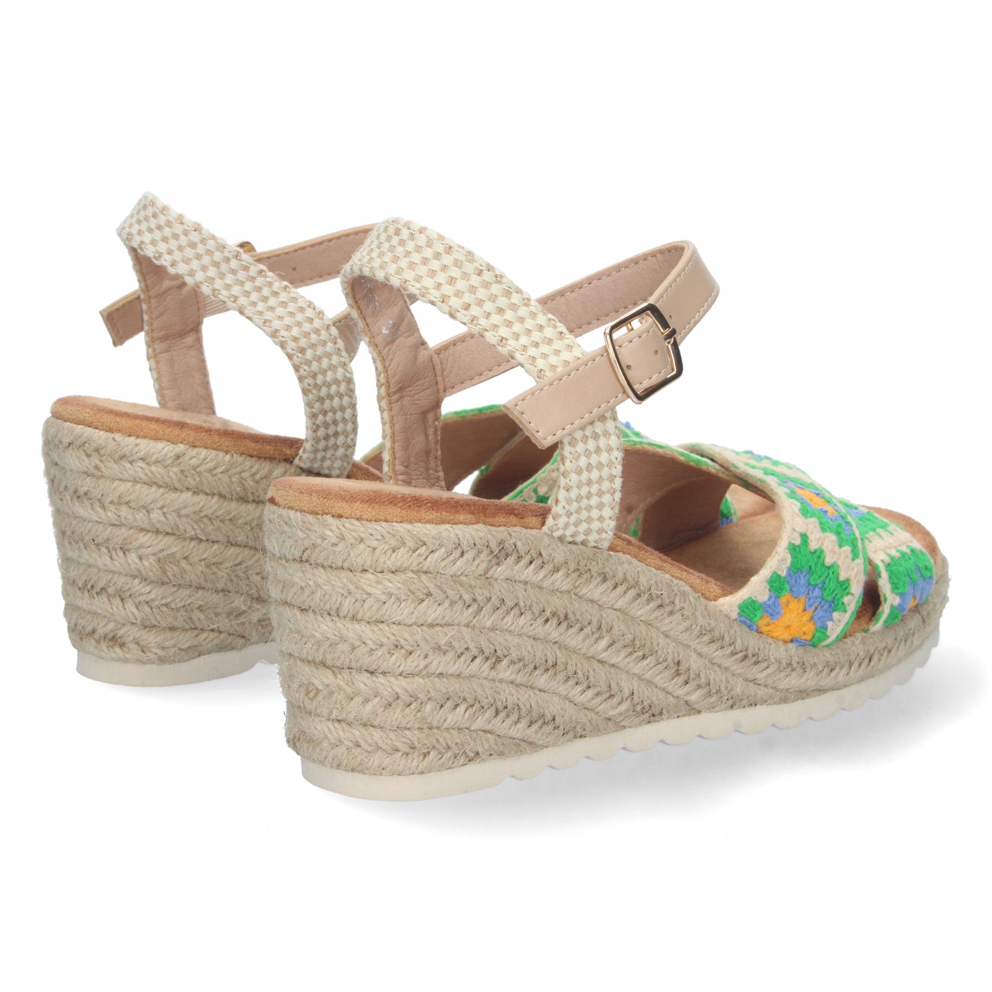 Sandalias de cuña, alpargatas de cuña, sandalias esparteras, sandalias tendencia verano 2023, descubre los cupones descuento de Let’s Secrets WH-3P7056-Verde