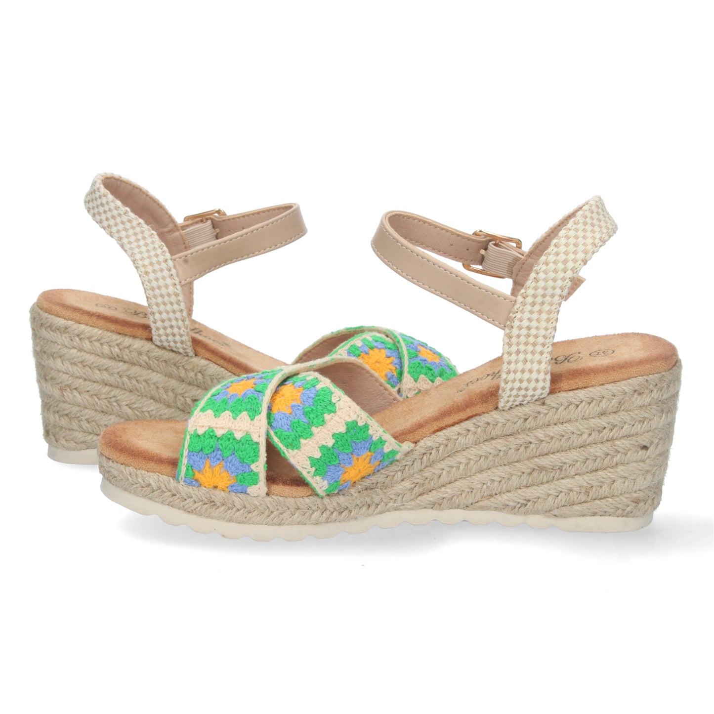 Sandalias de cuña, alpargatas de cuña, sandalias esparteras, sandalias tendencia verano 2023, descubre los cupones descuento de Let’s Secrets WH-3P7056-Verde