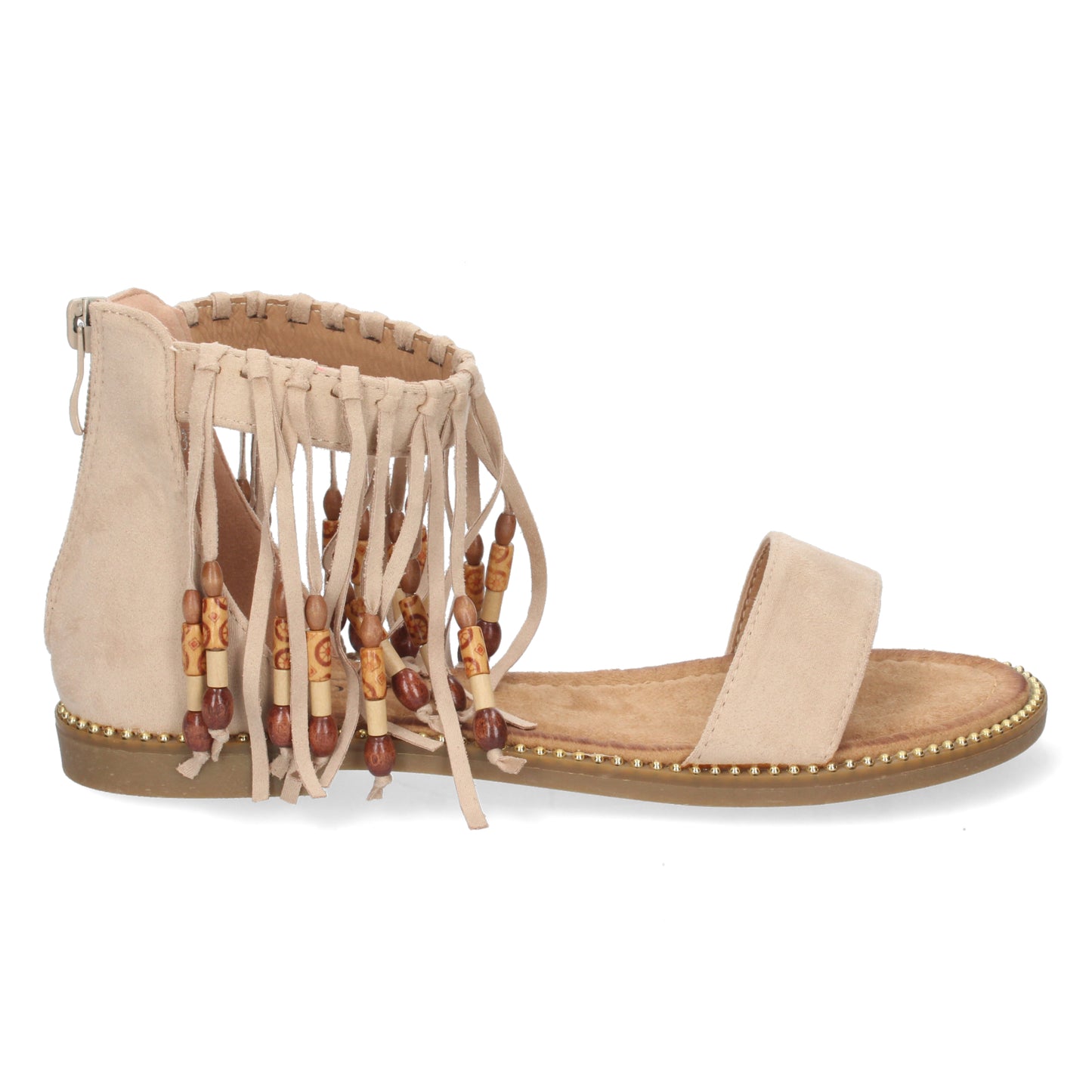 Sandalias planas, sandalias atadas planas, sandalias abiertas, alpargatas planas, esparteras planas sandalias tendencia verano 2023, descubre los cupones descuentos de Let’s Secrets WH-68-Beige