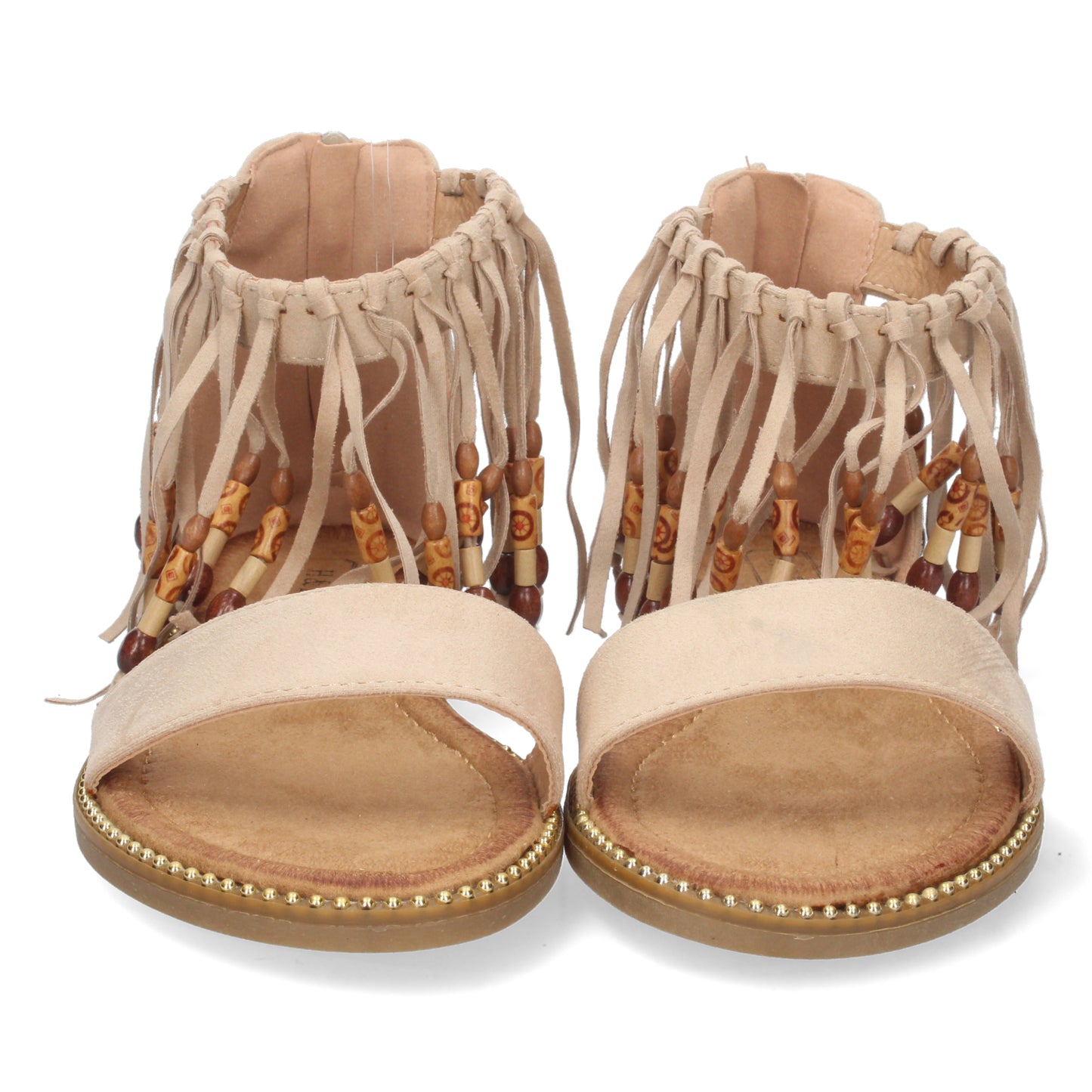 Sandalias planas, sandalias atadas planas, sandalias abiertas, alpargatas planas, esparteras planas sandalias tendencia verano 2023, descubre los cupones descuentos de Let’s Secrets WH-68-Beige