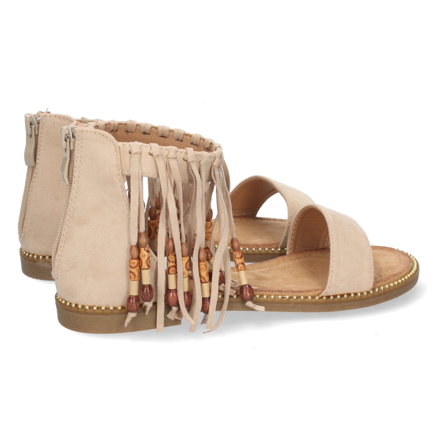 Sandalias planas, sandalias atadas planas, sandalias abiertas, alpargatas planas, esparteras planas sandalias tendencia verano 2023, descubre los cupones descuentos de Let’s Secrets WH-68-Beige