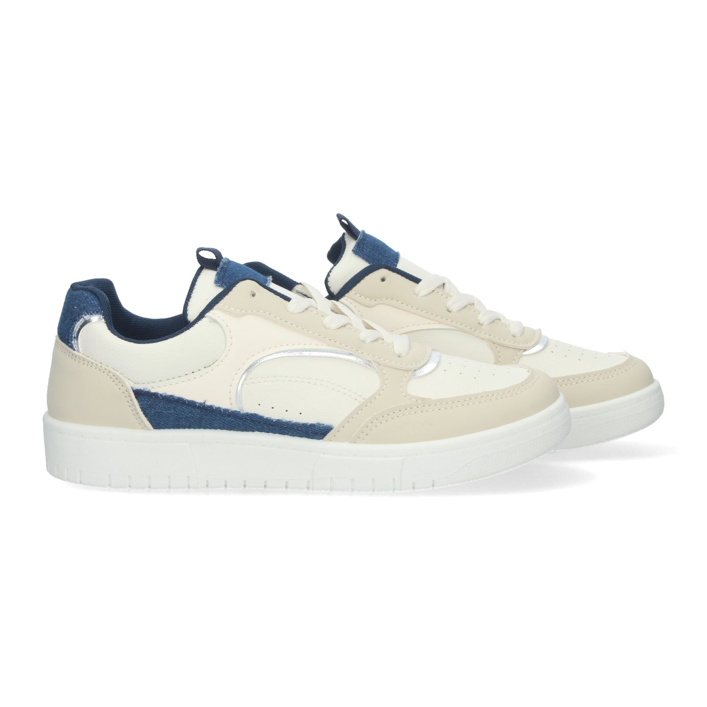 Zapatillas Deportivas Casual de mujer con Detalles de diferentes materiales cierre de cordones Perfectas para el Día a Día.