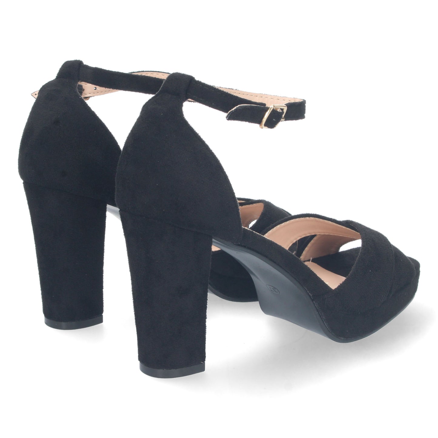 Sandalia de Tacón para Mujer Cómoda Estilo Ankle Strap con Palas Cruzadas y Cierre de Hebilla Primavera Verano