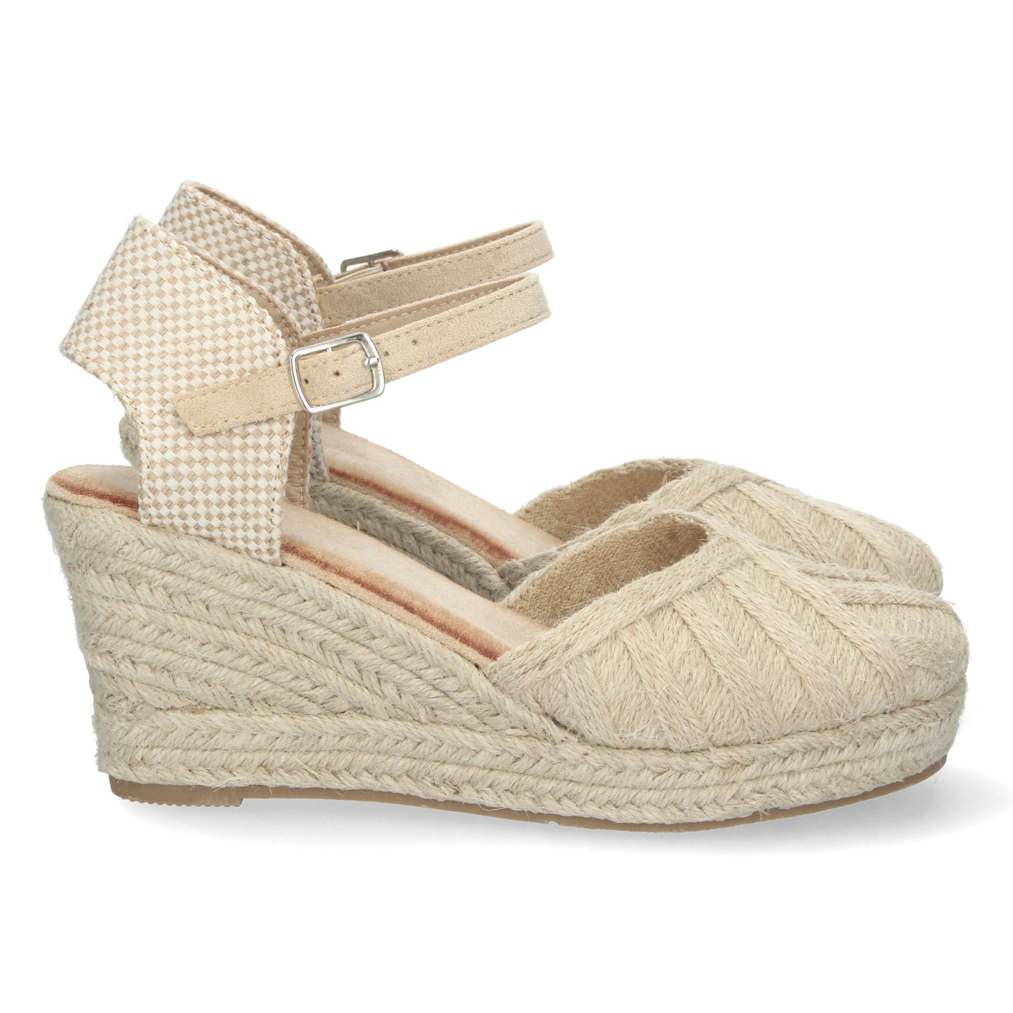 Sandalias de cuña, alpargatas de cuña, sandalias esparteras, sandalias tendencia verano 2023, descubre los cupones descuento de Let’s Secrets XH-5P179-Beige