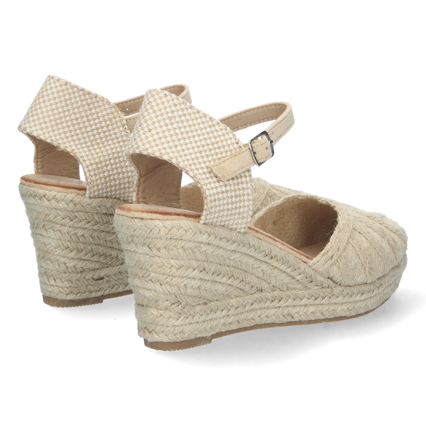 Sandalias de cuña, alpargatas de cuña, sandalias esparteras, sandalias tendencia verano 2023, descubre los cupones descuento de Let’s Secrets XH-5P179-Beige
