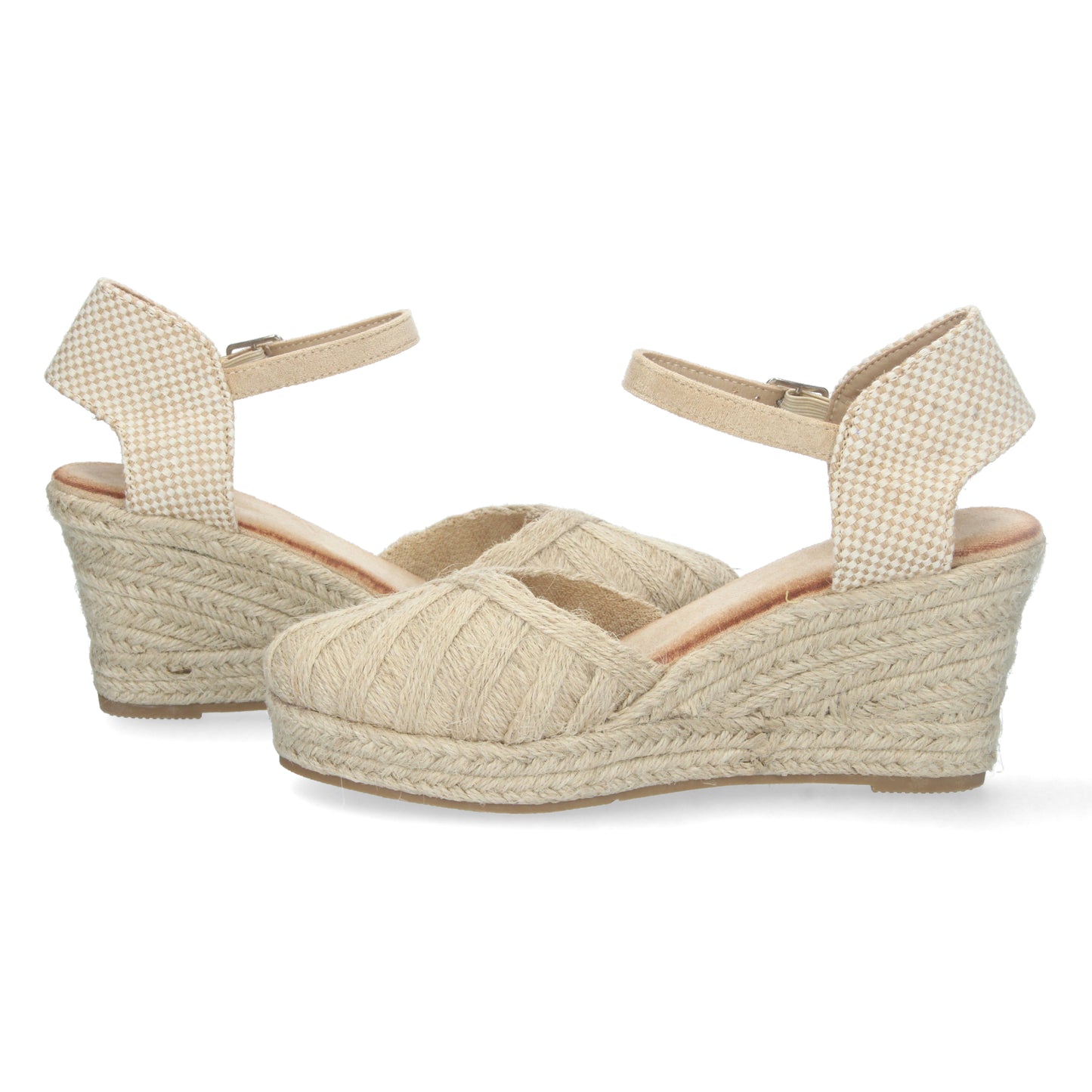 Sandalias de cuña, alpargatas de cuña, sandalias esparteras, sandalias tendencia verano 2023, descubre los cupones descuento de Let’s Secrets XH-5P179-Beige