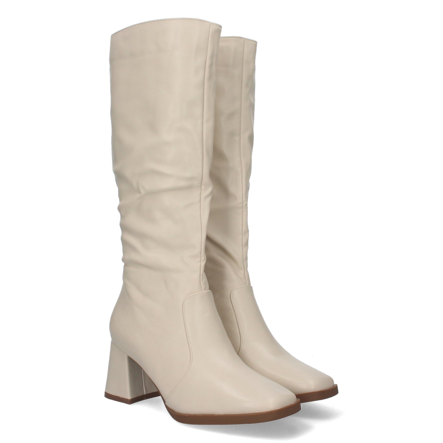 Botas Lisas para Mujer de Tacón Medio Caña de 34'5cm y Cierre de Cremallera. Cómodas y Agradables para Otoño e Invierno